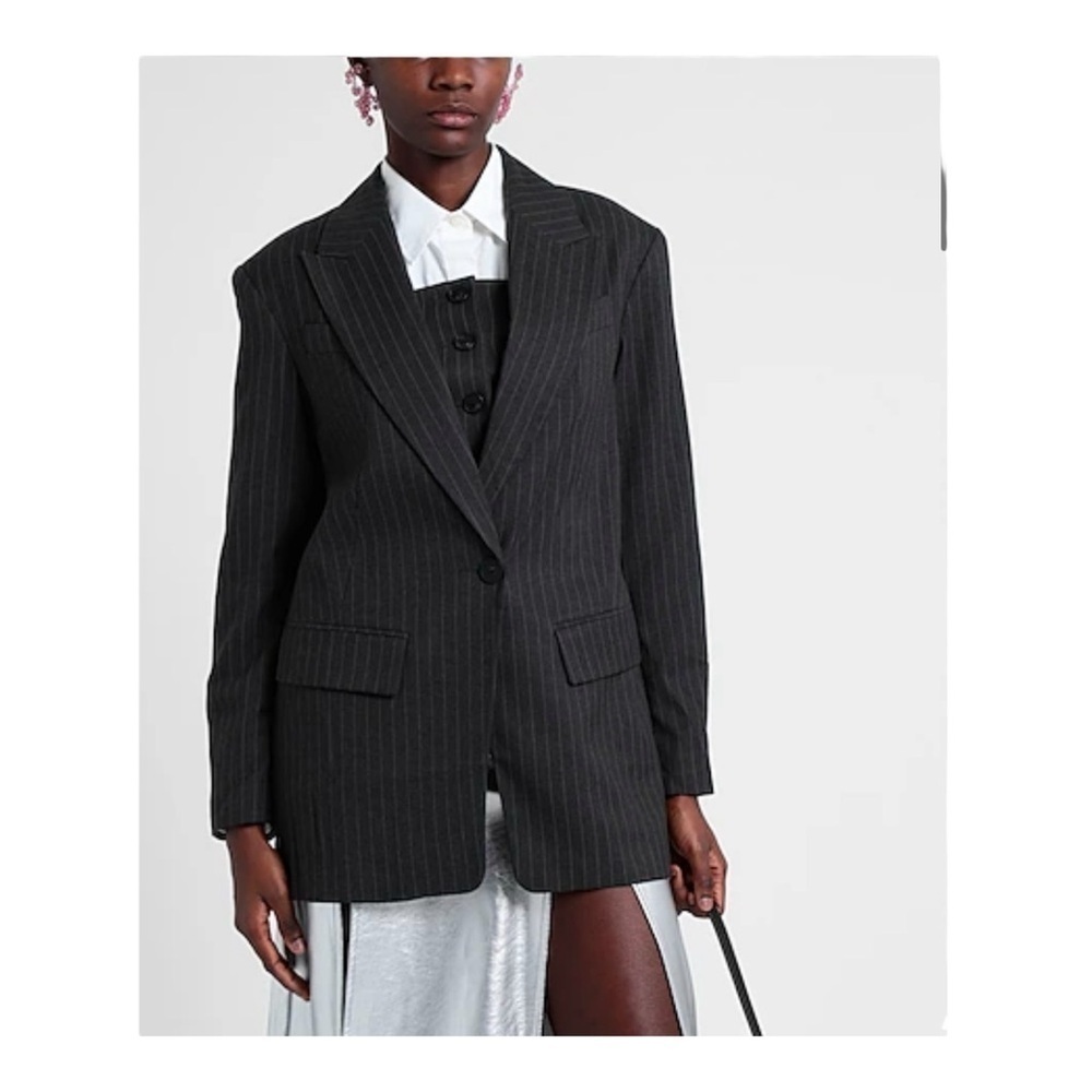 TOPSHOP Steel grey Pinstriped Blazer NWT
